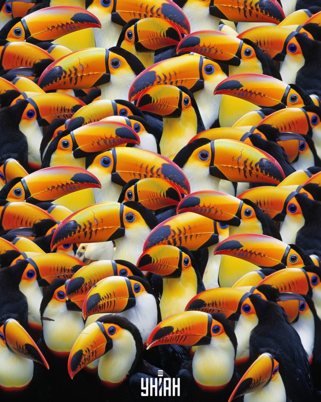 Βρείτε έναν πελεκάνο ανάμεσα σε τουκάνια σε 7 δευτερόλεπτα / κολάζ Moje