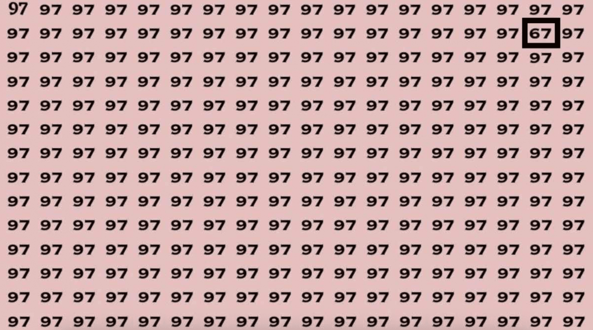 Πάρτε την πρόκληση: μόνο τα κοφτερά μάτια μπορούν να δουν τον αριθμό 67 στο παζλ σε 3 δευτερόλεπτα