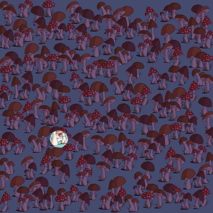 Πρωτόγνωρη οπτική ψευδαίσθηση: Μόνο οι ιδιοφυΐες βρίσκουν ένα ποντίκι ανάμεσα σε μανιτάρια σε 17 δευτερόλεπτα